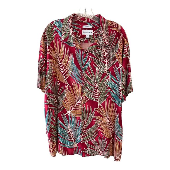 Lot of 2 Saddlebred Men’s XXL Hawaiian Shirts – 100% Rayon – Classic Fit – Tropi - Picture 7 of 9